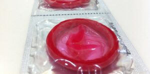 Condoms in a line